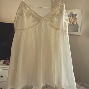 Cute thin straps flowy beach tank with beautiful embroidery. Worn once